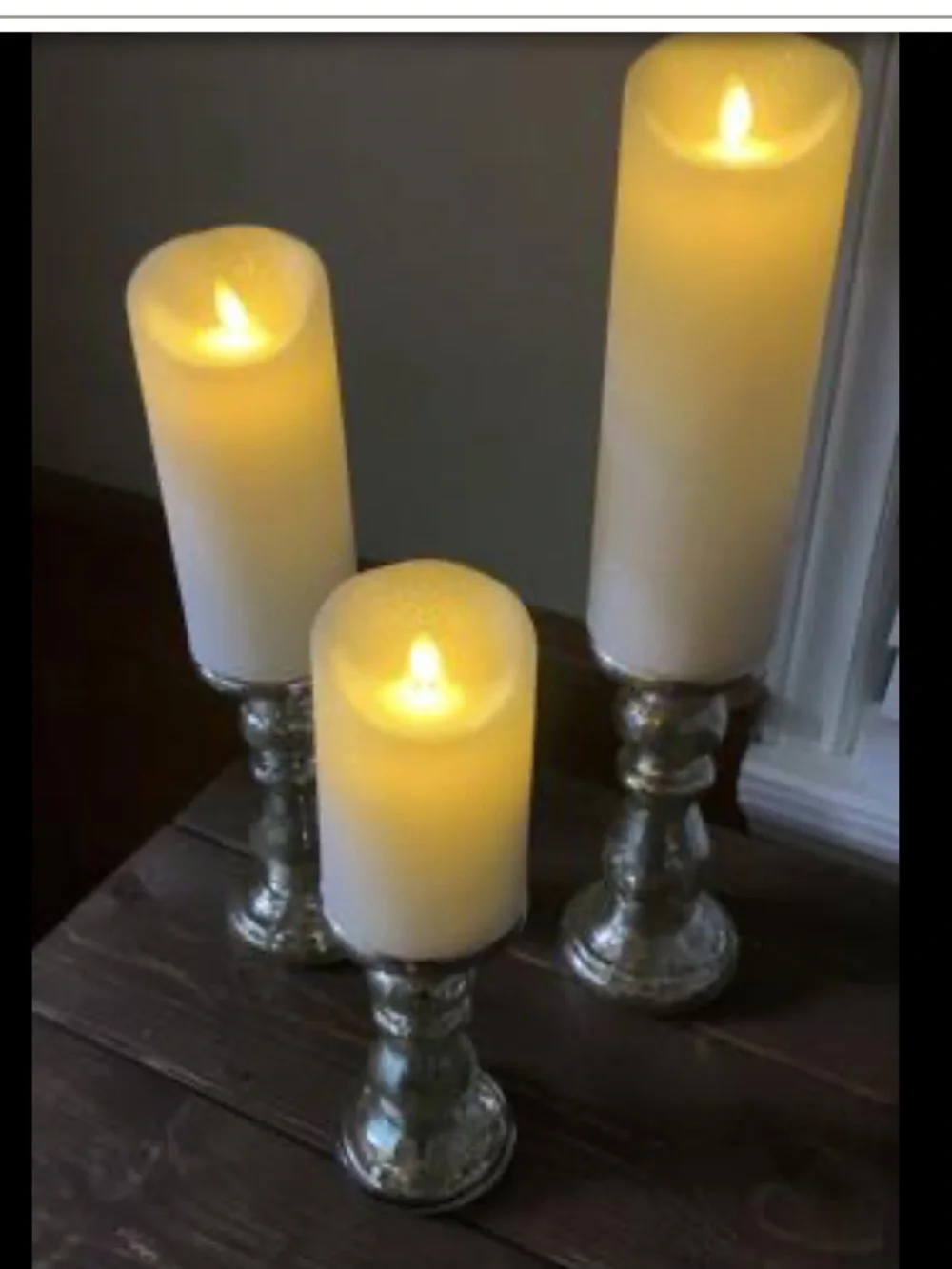 Set of 3 Gold Mercury Glass Candle Holders - Shimmering Decorative Accents